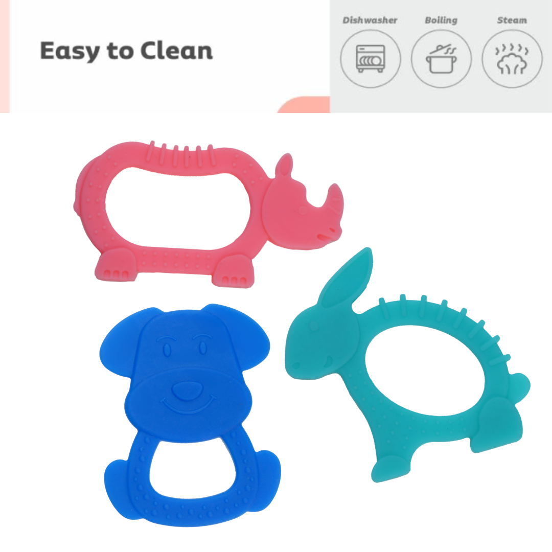 BabyBundle Animal Silicone Teether (Pack of 3)