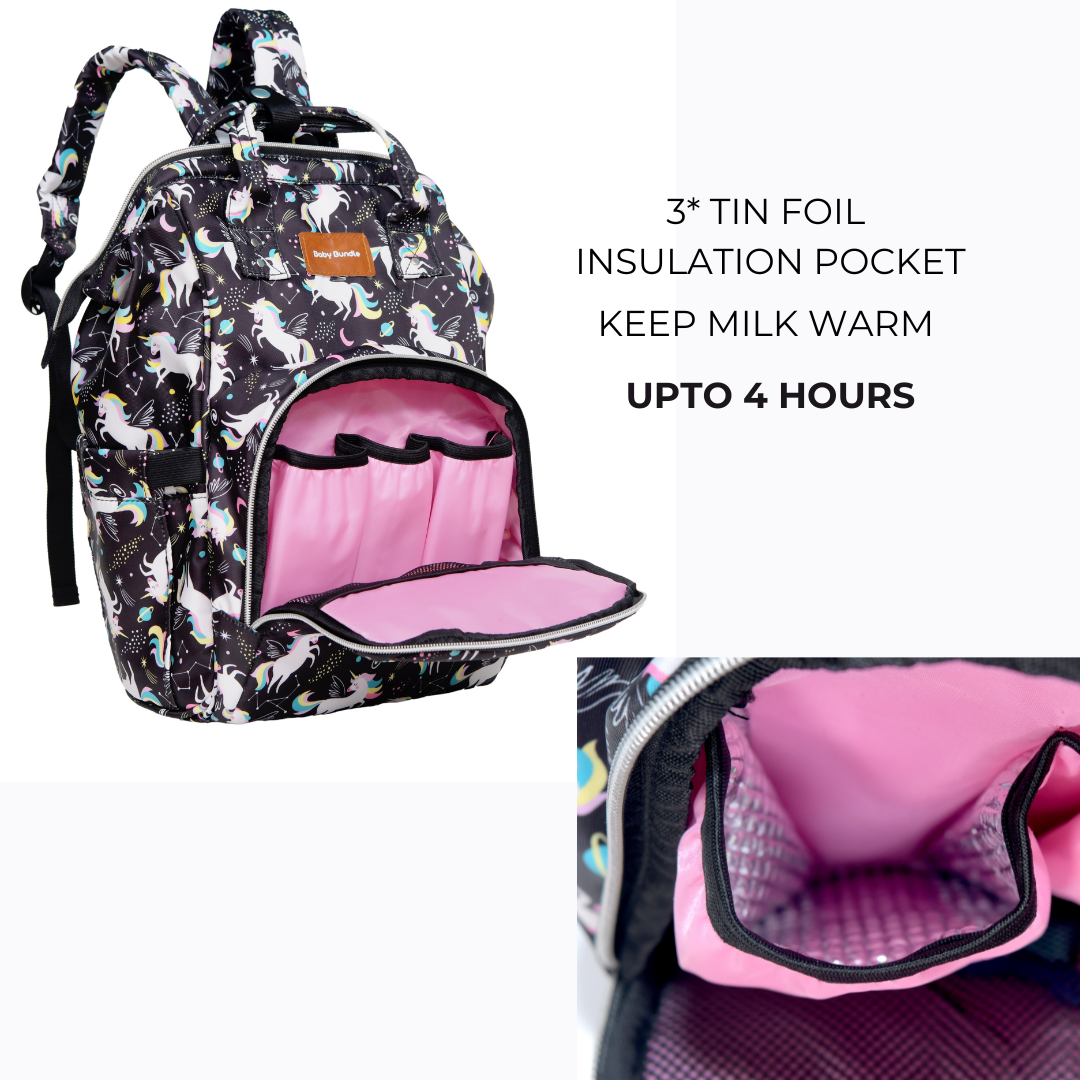 BabyBundle Mother Diaper Bag (Unicorn Black)