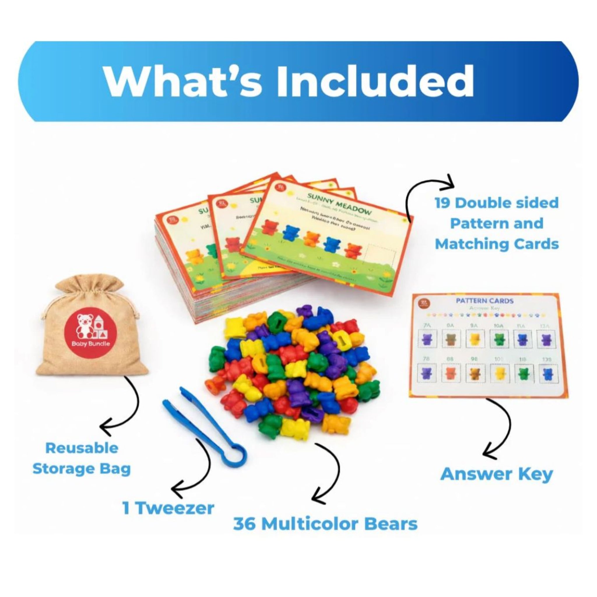 BabyBundle™ Bear Sequencing Set – Interactive Pattern Recognition Toys for Toddlers & Preschoolers