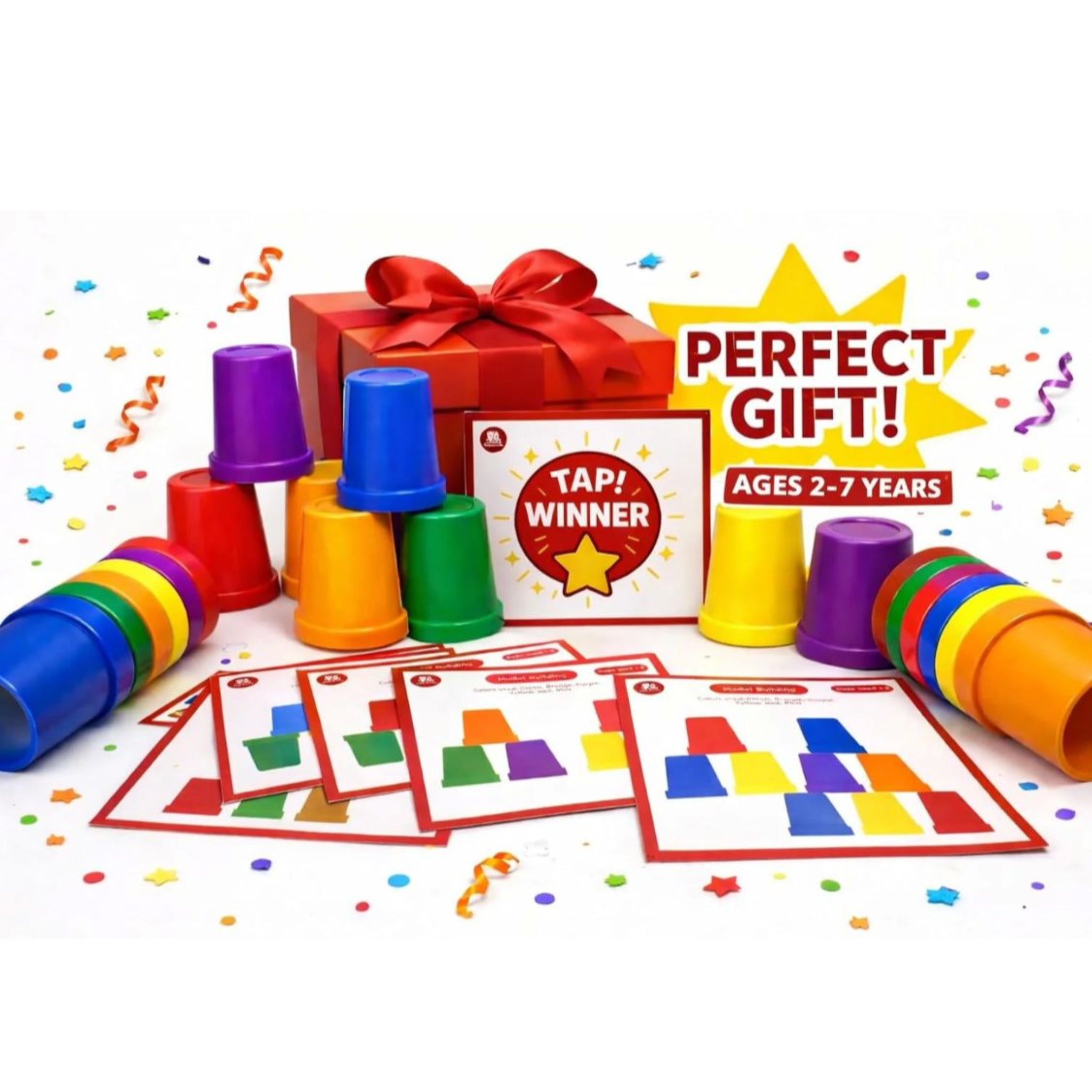 BabyBundle™ Cup Stacking Game for Kids – Fast-Paced Speed Stacking Cups & Logic Battle