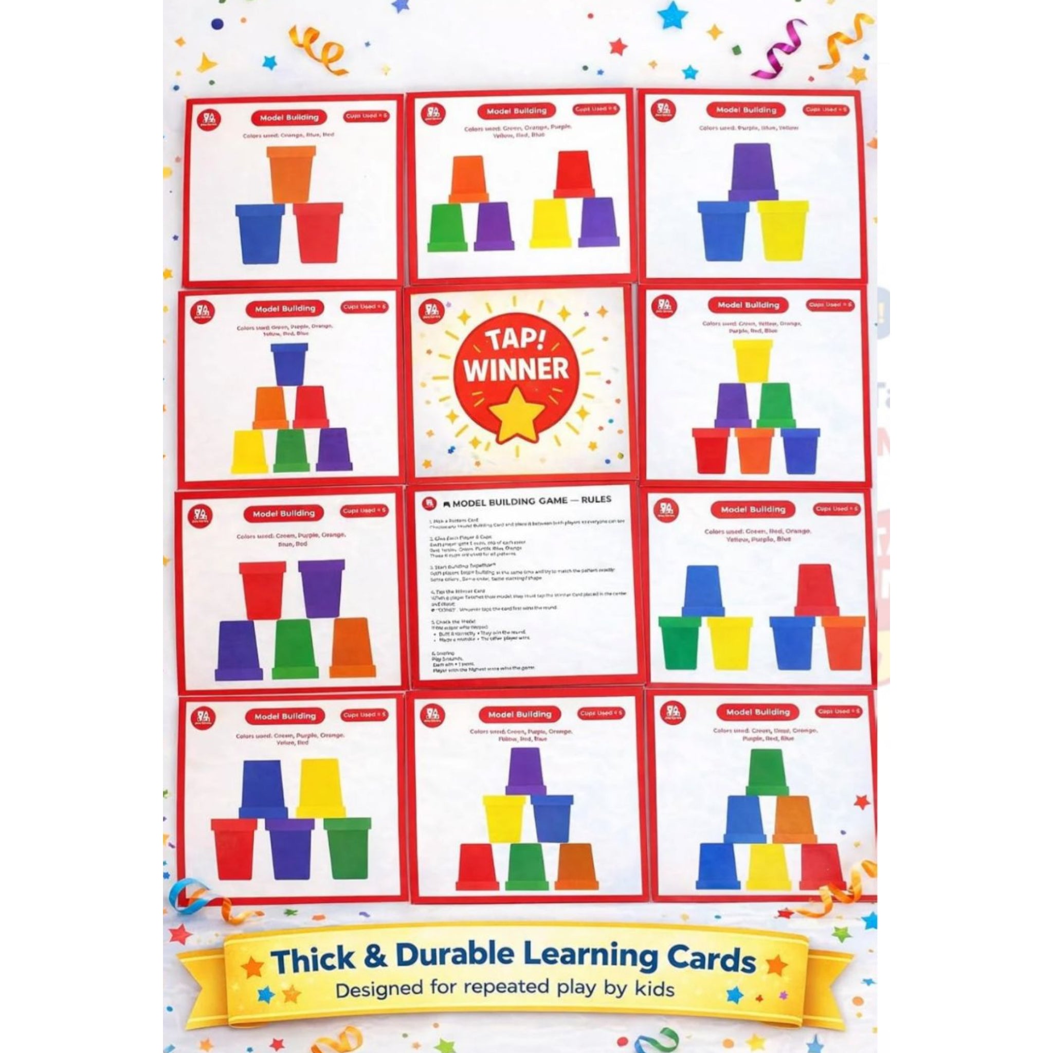 BabyBundle™ Cup Stacking Game for Kids – Fast-Paced Speed Stacking Cups & Logic Battle