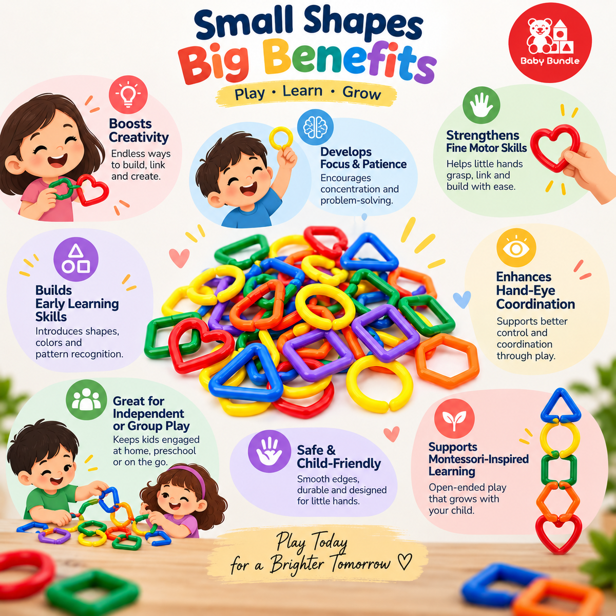 Linking Shapes Building Blocks Toy for Kids