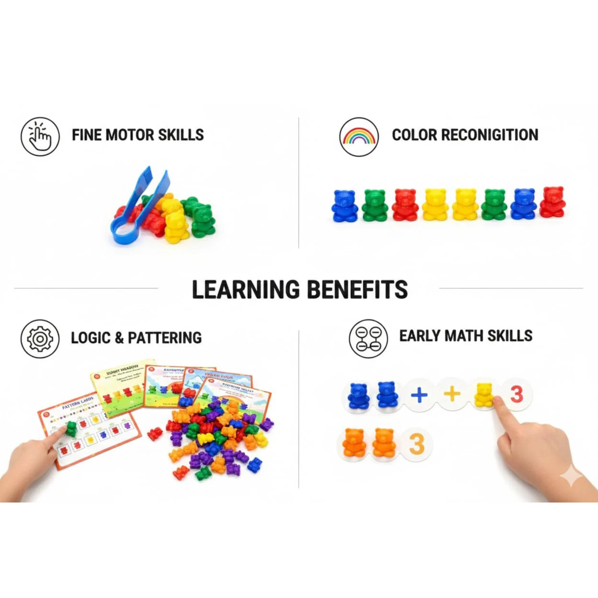 BabyBundle™ Bear Sequencing Set – Interactive Pattern Recognition Toys for Toddlers & Preschoolers